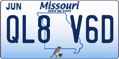 MO license plate QL8V6D