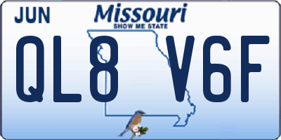 MO license plate QL8V6F