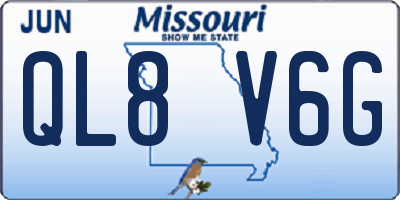 MO license plate QL8V6G
