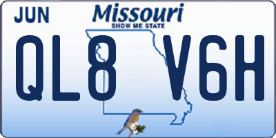 MO license plate QL8V6H