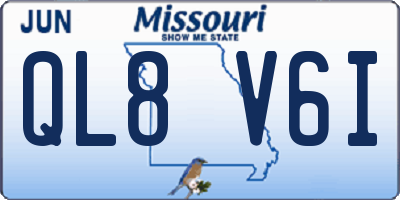 MO license plate QL8V6I