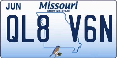 MO license plate QL8V6N