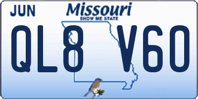MO license plate QL8V6O