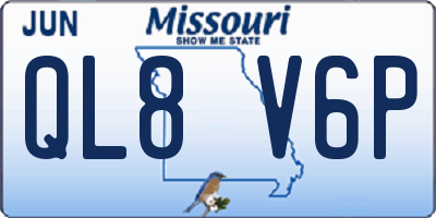 MO license plate QL8V6P