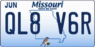 MO license plate QL8V6R