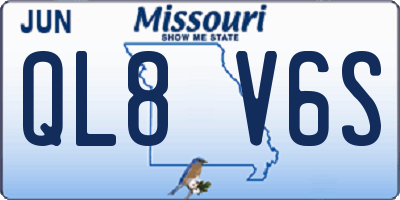 MO license plate QL8V6S