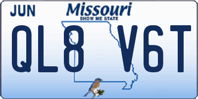 MO license plate QL8V6T