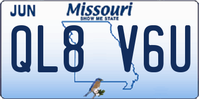 MO license plate QL8V6U