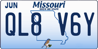 MO license plate QL8V6Y