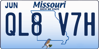 MO license plate QL8V7H