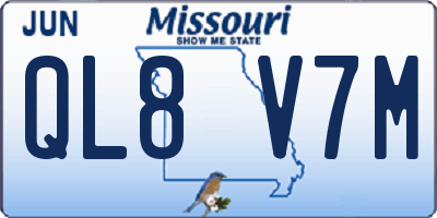 MO license plate QL8V7M