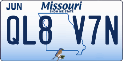 MO license plate QL8V7N