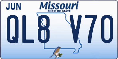 MO license plate QL8V7O