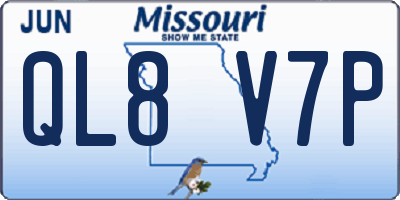 MO license plate QL8V7P