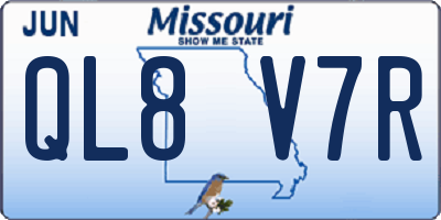 MO license plate QL8V7R