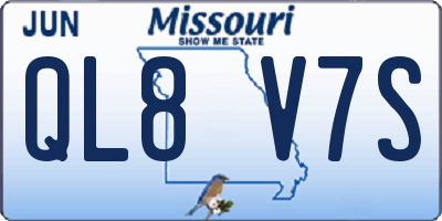 MO license plate QL8V7S