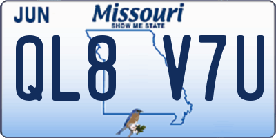 MO license plate QL8V7U