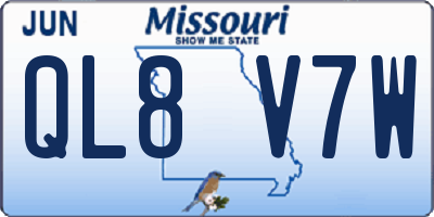 MO license plate QL8V7W