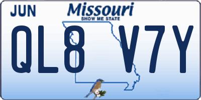 MO license plate QL8V7Y