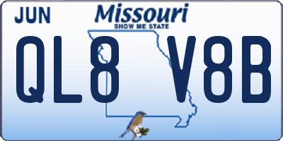 MO license plate QL8V8B