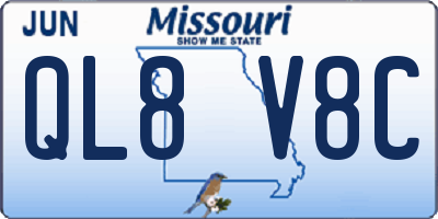 MO license plate QL8V8C