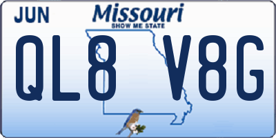 MO license plate QL8V8G
