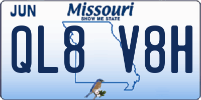 MO license plate QL8V8H