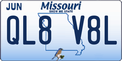 MO license plate QL8V8L