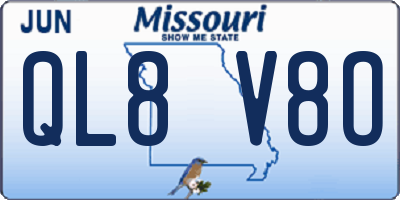 MO license plate QL8V8O