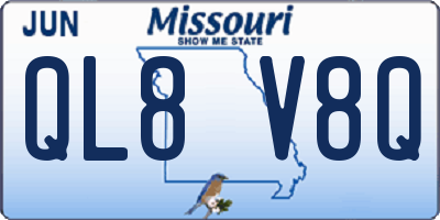 MO license plate QL8V8Q