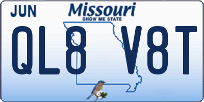 MO license plate QL8V8T