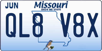 MO license plate QL8V8X