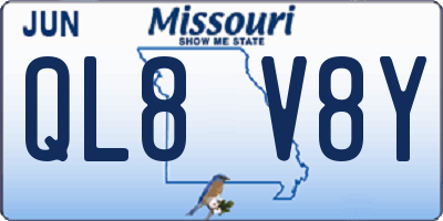 MO license plate QL8V8Y