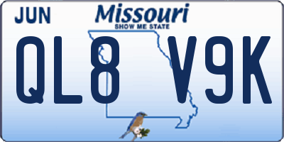 MO license plate QL8V9K