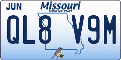 MO license plate QL8V9M