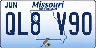 MO license plate QL8V9O