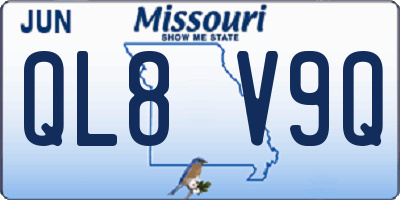MO license plate QL8V9Q