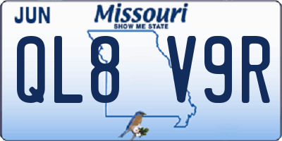 MO license plate QL8V9R