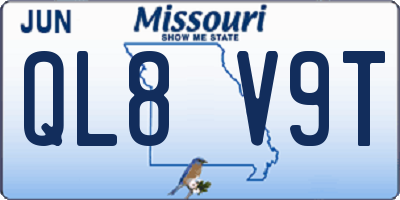 MO license plate QL8V9T