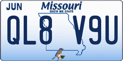 MO license plate QL8V9U