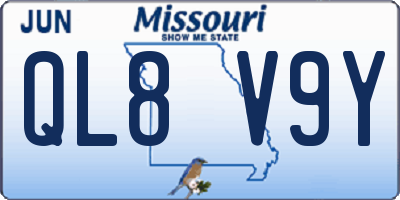 MO license plate QL8V9Y