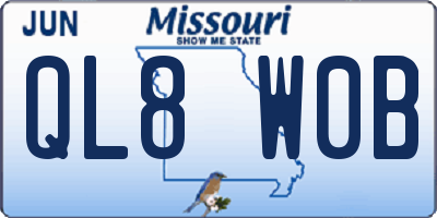 MO license plate QL8W0B