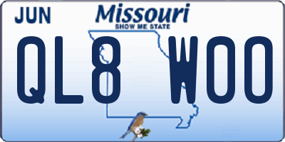 MO license plate QL8W0O