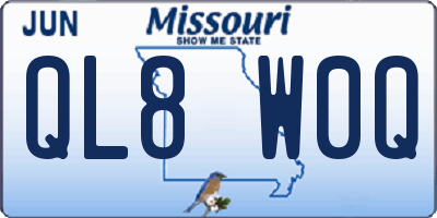 MO license plate QL8W0Q