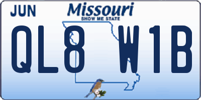 MO license plate QL8W1B