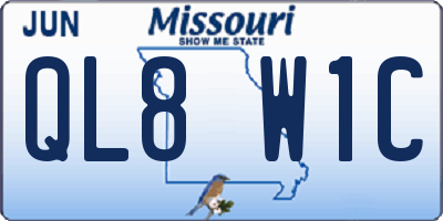 MO license plate QL8W1C