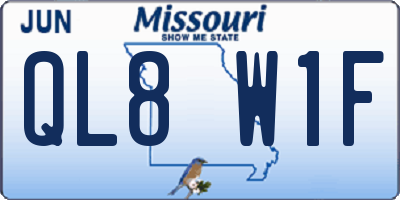 MO license plate QL8W1F