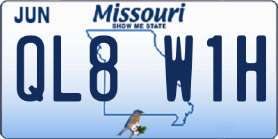 MO license plate QL8W1H
