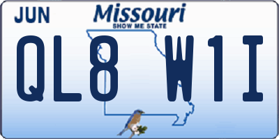 MO license plate QL8W1I