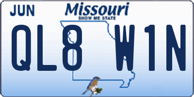 MO license plate QL8W1N